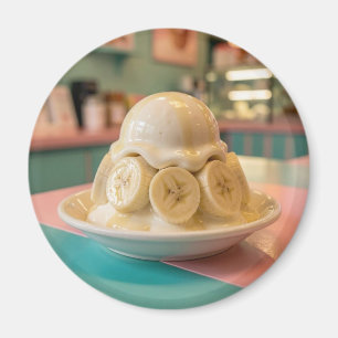 Resin Banana Sundae   Retro Ice Cream Shop Magnet