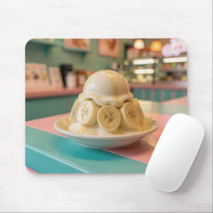 Resin Banana Sundae   Retro Ice Cream Shop Mouse Pad