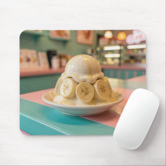 Resin Banana Sundae | Retro Ice Cream Shop Mouse Pad