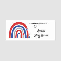 Resin Finish Hello My Name Is Rainbow Name Badge