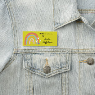 Resin Finish Hello My Name Is Rainbow Name Badge 