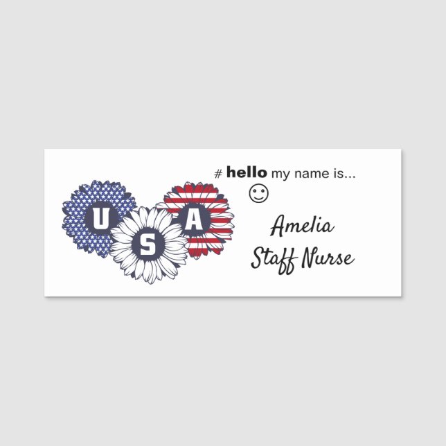 Resin Finish Hello My Name Is Rainbow Name Badge  (Front)