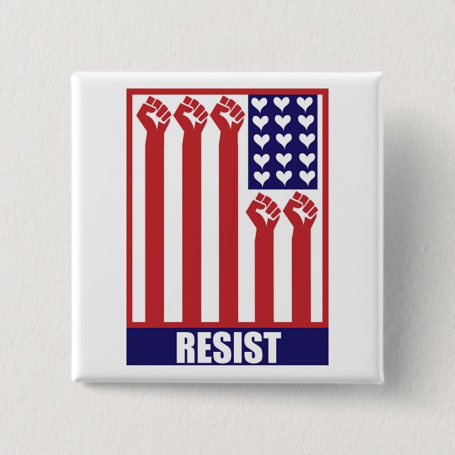 Resist 15 Cm Square Badge (Front)