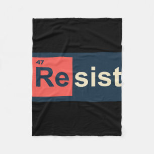 Resist 47 Periodic Table Anti Trump Fleece Blanket