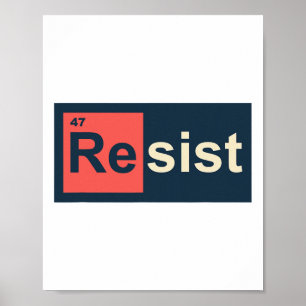 Resist 47 Periodic Table Anti Trump Poster