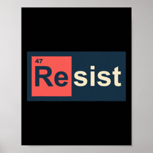 Resist 47 Periodic Table Anti Trump Poster