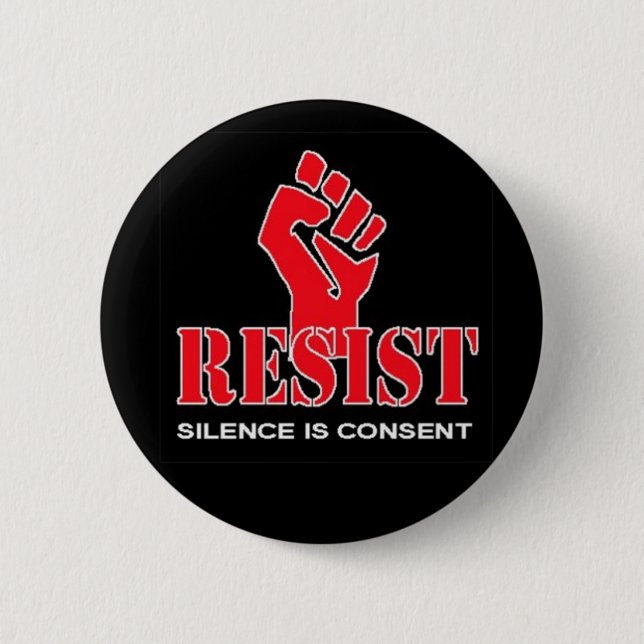 resist 6 cm round badge (Front)