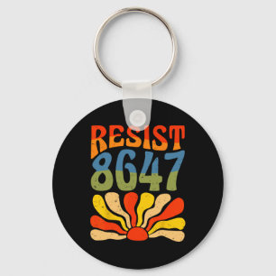 Resist 8647 Flower Anti-trump Human Rights Politic Key Ring