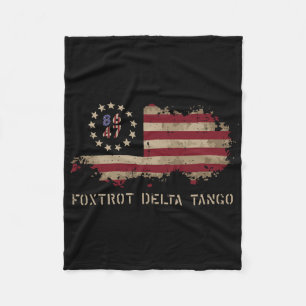 Resist 8647 Foxtrot Delta Tango Usa Flag Protest M Fleece Blanket