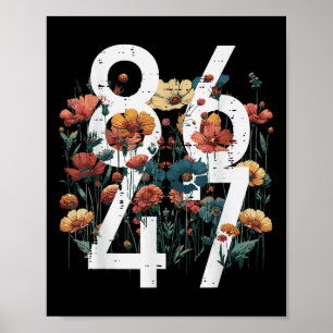 Resist 86 47 Flowers Poppy Protest Women Kids Men  Poster