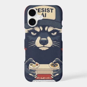 Resist AI - Racoon Gamer Design, resist ai raccoo