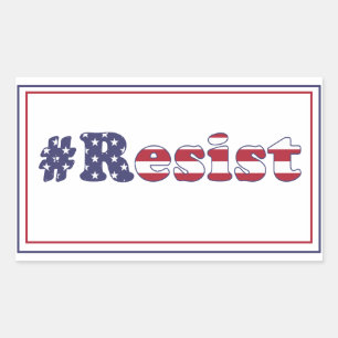 Resist - American Flag Typography Protest Rectangular Sticker