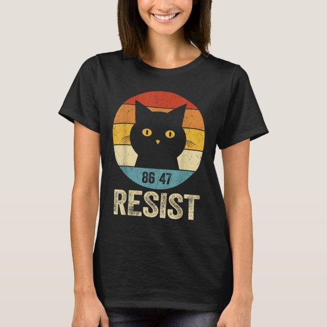 Resist Anti Trump Tee Retro Resist Anti Trump Cat  (Front)