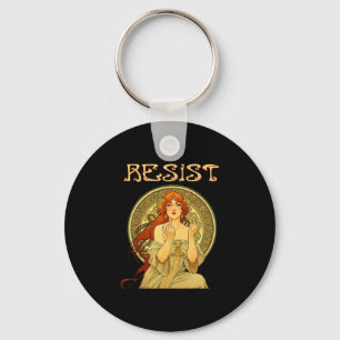 Resist Art Nouveau Mucha Anti-trump Women Feminist Key Ring