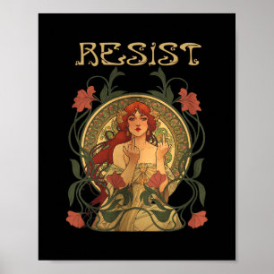 Resist Art Nouveau Mucha Anti-trump Women Feminist Poster
