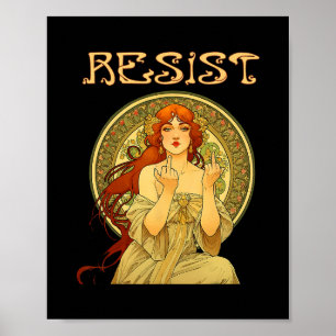 Resist Art Nouveau Mucha Anti-trump Women Feminist Poster