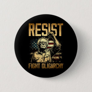 Resist Bernie Sanders Fight Oligarchy Freedom Prot 6 Cm Round Badge