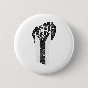 Resist Black Puerto Rico Flag Resiste Fist Puño 6 Cm Round Badge