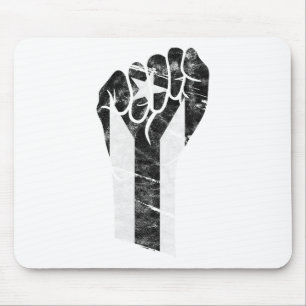 Resist Black Puerto Rico Flag Resiste Fist Puño Mouse Pad