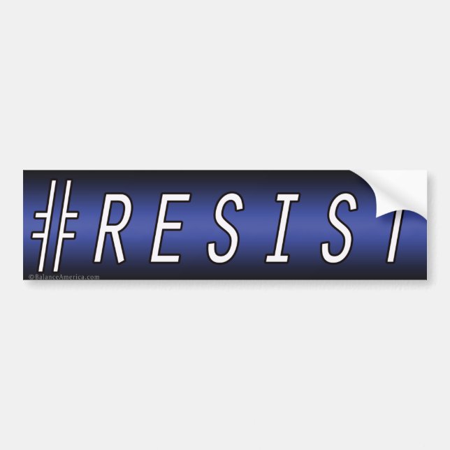 Resist # - Blue Bumper Sticker (Front)