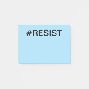 #Resist bold black text on light blue Post-it Notes