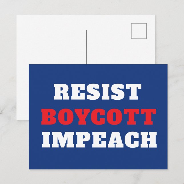 Resist Boycott Impeach  Postcard (Front/Back)