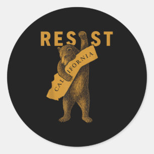 Resist California Bear  Classic Round Sticker
