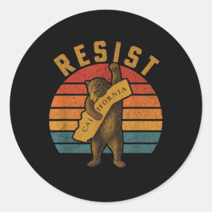 Resist California Bear Classic Round Sticker