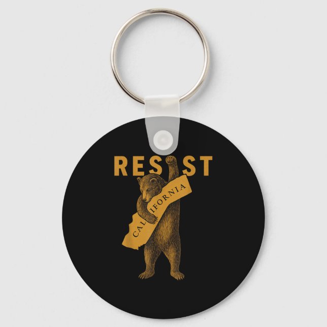 Resist California Bear  Key Ring (Front)