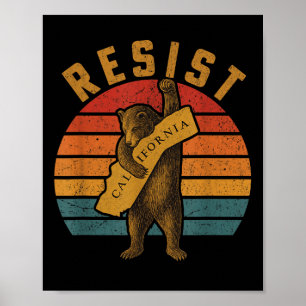 Resist California Bear  Poster