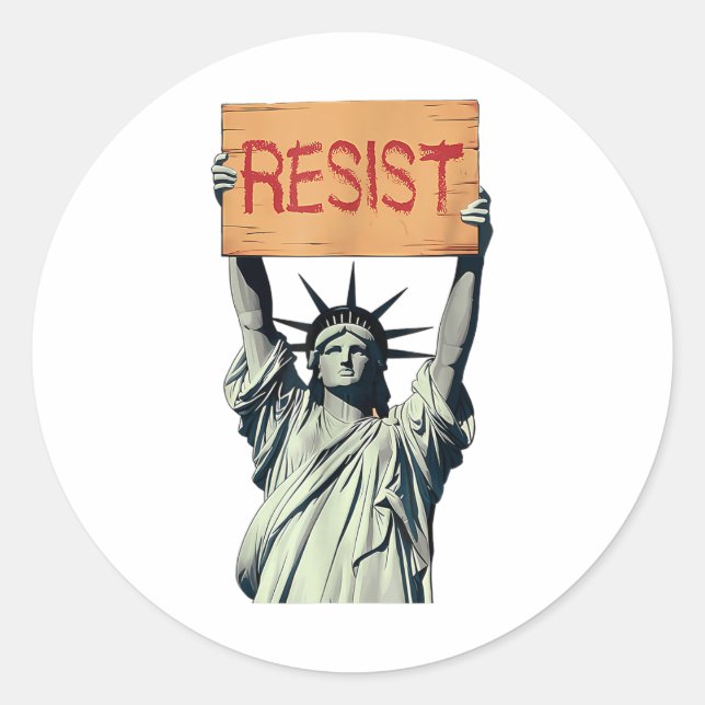 Resist  classic round sticker (Front)