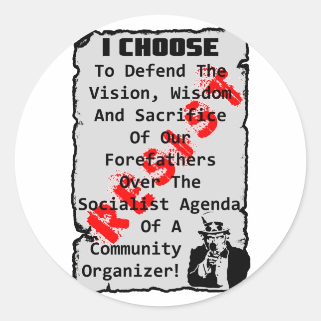 Resist! Classic Round Sticker (Front)