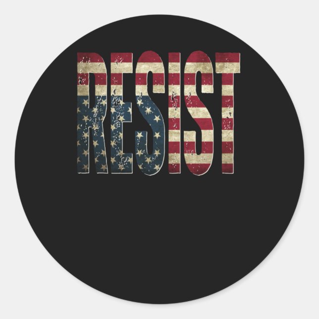 Resist  classic round sticker (Front)