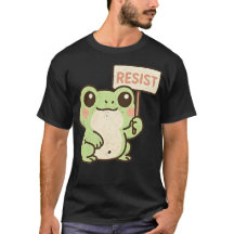 Resist Cute Frog Protest Cartoon