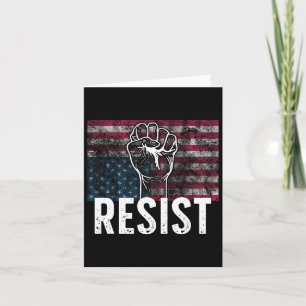 Resist Distressed Upside Down American Flag Usa Card