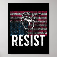 Resist Distressed Upside Down American Flag Usa