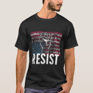 Resist Distressed Upside Down American Flag Usa T-Shirt