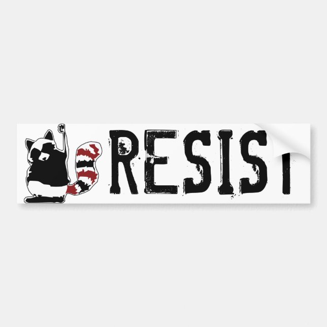 Resist Donald Trump Racoon "Resist Fist" Bumper Bumper Sticker (Front)