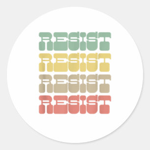 Resist Equality Feminist 70s Retro Resist Classic Round Sticker