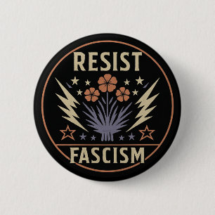 RESIST FASCISM 6 CM ROUND BADGE
