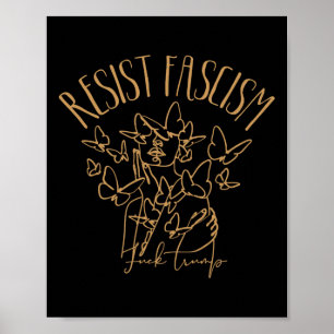 Resist Fascism, Anti Trump Floral Democrat, Femini Poster