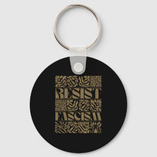 Resist Fascism Boho Floral Subtle Anti Trump Socia Key Ring