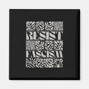 Resist Fascism Boho Floral Subtle Anti Trump Socia Magnet