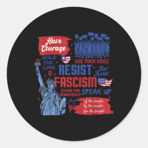 Resist Fascism Classic Round Sticker