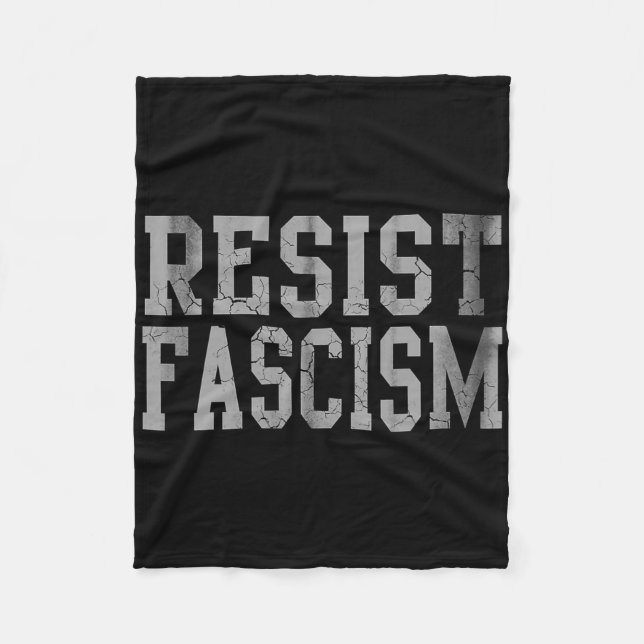 Resist Fascism  Fleece Blanket (Front)