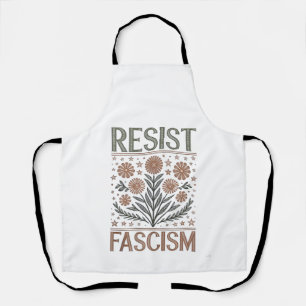 Resist Fascism Floral Transgender LGBTQ Anti-Trump Apron