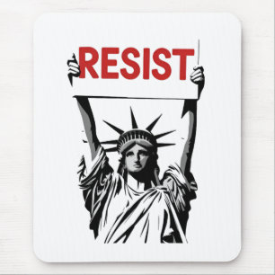 Resist Fascism Floral Transgender LGBTQ Anti-Trump Mouse Pad
