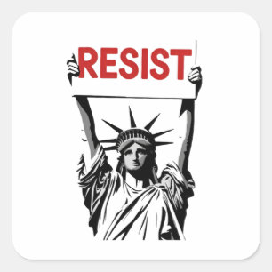 Resist Fascism Floral Transgender LGBTQ Anti-Trump Square Sticker