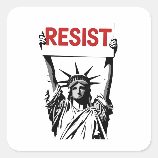 Resist Fascism Floral Transgender LGBTQ Anti-Trump Square Sticker (Front)