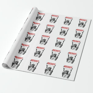 Resist Fascism Floral Transgender LGBTQ Anti-Trump Wrapping Paper